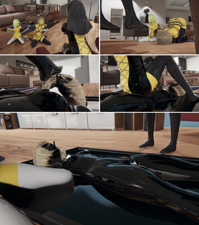 胶衣与雨衣8 修女 乳胶衣 玩弄 紧身衣 堵嘴 人形 蒙面 BDSM 拘束 失禁 调教 真空床 中文剧情向预览图