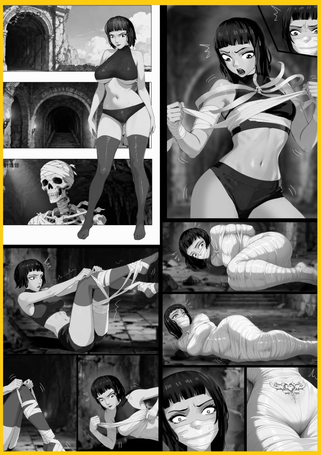 《寄生绷带魔物》顶级冒险者 超详绷带捆绑过程 美女被变成木乃伊人棍 必需在规定时间内逃跑 否则就会变成别人的玩物预览图