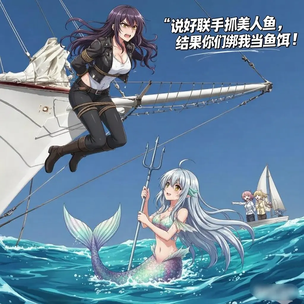 说好联手抓美人鱼,结果你绑我当鱼饵!封面
