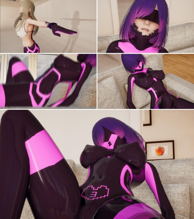 Can't get out, latex, Janko, straitjacket, gag, figure, full head mask.Preview