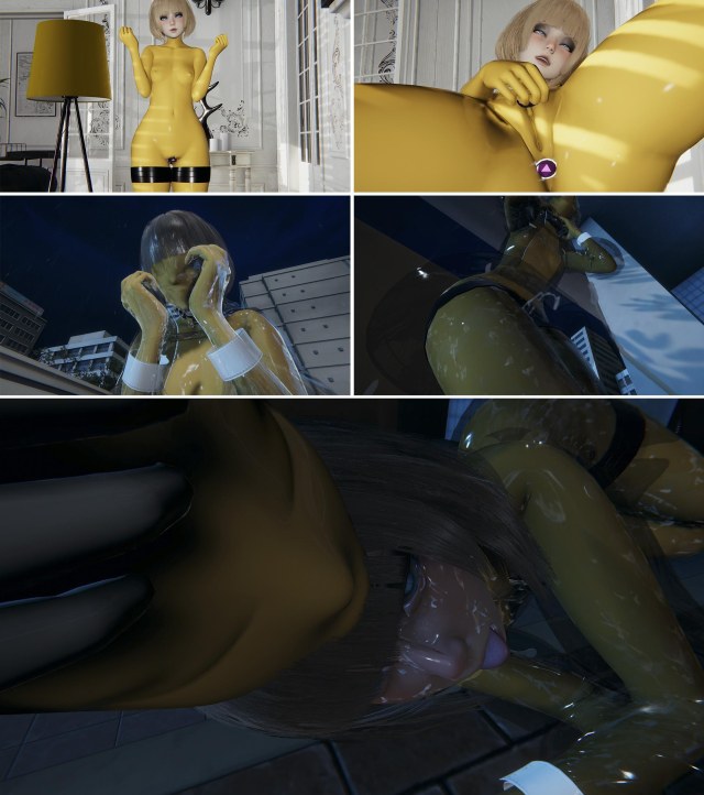 Gelcoat & Raincoat 1-3 Latex Coat Playing with Tights Gagging Humanoid Masked BDSM Bound Incontinence AccidentalPreview